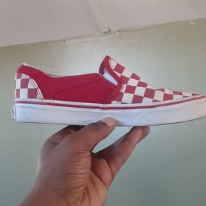 Checkered red vans